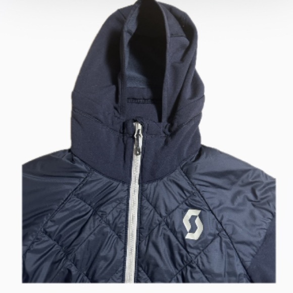 Scott Navy Blue Quilted Jacket with Hood Size S - Picture 4 of 12